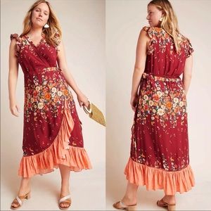 Farm Rio for Anthropologie Ruffle Wrap Dress